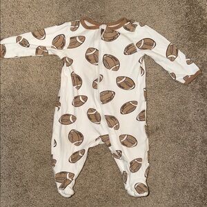 Wonder Nation White and Brown Football Print Footie